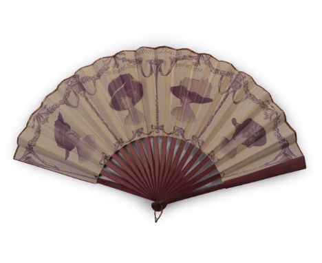 A Fashion Advertising Fan, circa 1900 to 1915, for the milliner Madame Louise, of 266 Regent Street (London) and Paris. The d