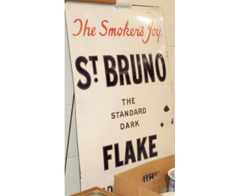 An enamel sign 'St Bruno Flake'