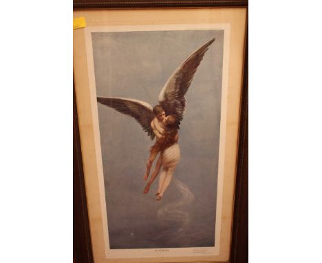 Reunion - Romantic Angel by E. Harrington, 60 x 30cm, print of country cottage, 28 x 35cm, print of young girl in woods with 
