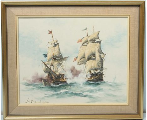 John Bentham-Dinsdale (British, 1927-2008). Action between Java and Constitution off the coast of Brazil, the defeat of the 3