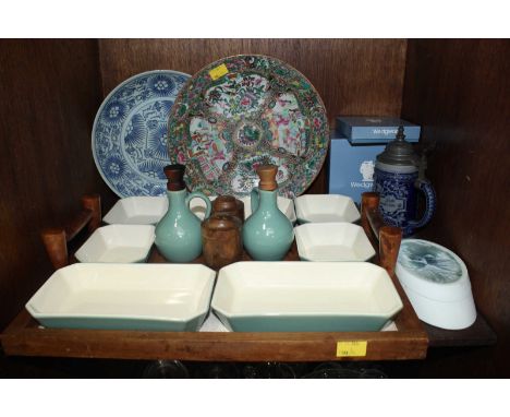 SECTION 34. A Denby stoneware hors d'ouevres set on fitted tray, together with various ceramics including Wedgwood and Chines
