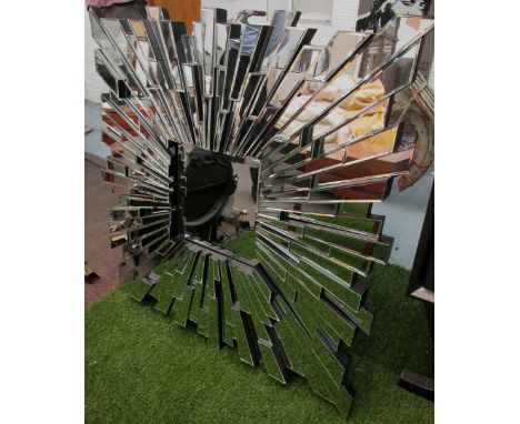 WALL MIRROR, square with a shatter effect surround, 100cm W x 100cm H. 