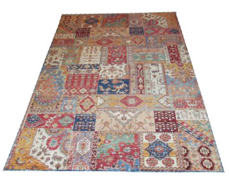 KAZAK PATCHWORK CARPET, 297cm x 214cm, repeat geometric kazak patchwork design. 
