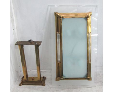 CEILING LAMP, Art Deco style, in a lucite and brass frame, 97cm x 56cm x 70cm H. 