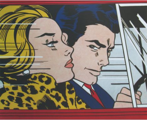 ROY LICHTENSTEIN (American, 1923-1997), 'In the Car'. 1963, lithograph in colours, 90cm x 95cm, framed.