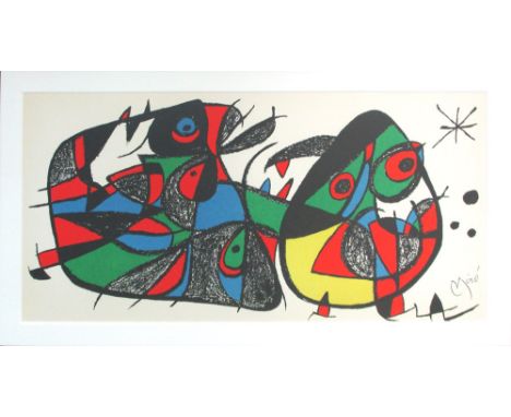 JOAN MIRO, 'Miro sculptor - Italy' 1974 original lithograph in colours on heavy cream wove guarro paper, signed in the stone 