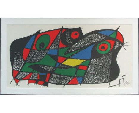 JOAN MIRO, 'Miro sculptor - Sweden' 1974 original lithograph in colours on heavy cream wove guarro paper, signed in the stone