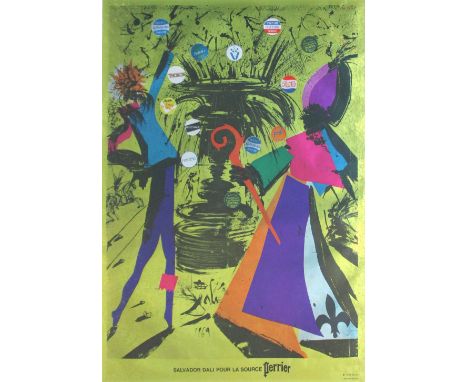 SALVADOR DALI, 'The spring at Evian (Perrier) 1969, original silkscreen print, in colours signed by artist and dated, publish