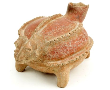 Possibly Pre Columbian Colima Ceramic Vessel. West Mexico possibly 200 BC -200 AD. Depicts a tortoise figure with jagged shel