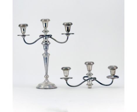 Pair of Vintage Columbia Weighted Sterling Silver Candlesticks. One stick is complete other is missing stick. Few small dents