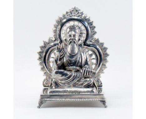 Vintage Chinese Silver Buddha Figure. Signed T100. Measures 9-1/2" H and weighs approx. 48.50 troy ounces. Shipping $52.00 (e