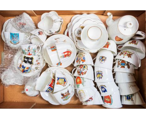 A collection of Wileman &amp; Shelley  crested ware together with miscellaneous (56) 