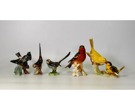 Five Glazed Goebel figures of Birds, tallest 15cm(5) 