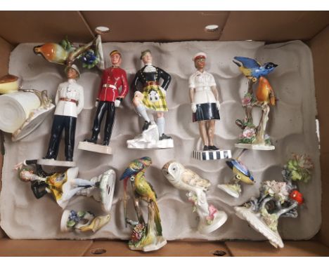 A collection of Royal Adderley Floral figures to include Canadian Cadet and Bahamas Policeman examples etc (1 tray) 