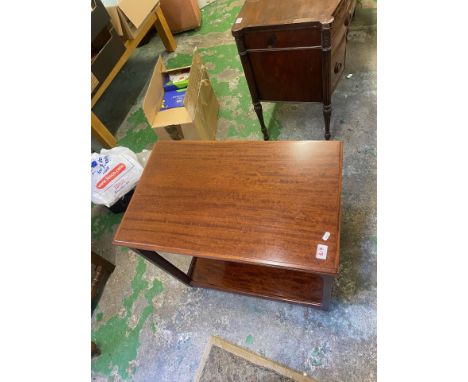 Mahogany folding games / card table on metal castors 