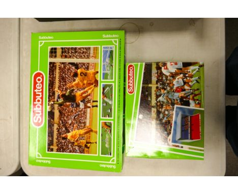 A collection of Boxed Subbuteo Toy Football Game to include 60140 Club Edition Box Set &amp; 61216 Red &amp; Blue Grandstand(