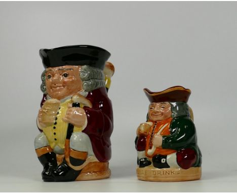 Royal Doulton Toby Jugs to include Jolly Toby &amp; Honest Measure, tallest 15.5cm together with Royal Doulton Toby Jugs to i