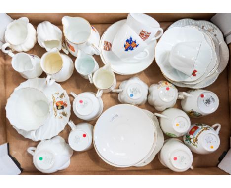 Wileman &amp; Shelley crested ware from various cities from the UK together with miscellaneous milk jugs (36) 