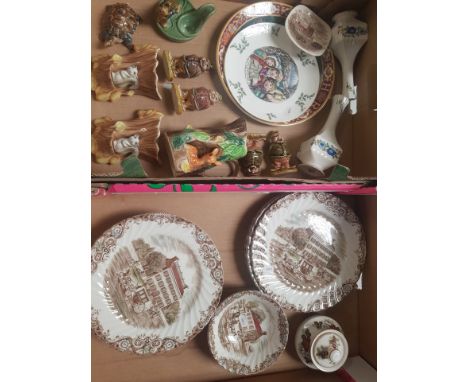A mixed collection of ceramic to include Wade pipe rest, pair of Aynsley vases, hornsey novelty wallpockets together with a c