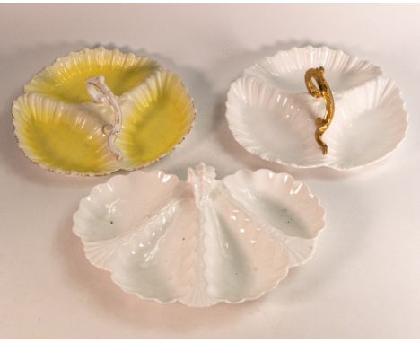 Wileman &amp; Shelley trefoil dishes in various patterns (3) 
