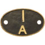 Railway Locomotive Shedplates, 1A: A shedplate 1A Willesden (1935 to September 1965). This ex LNWR