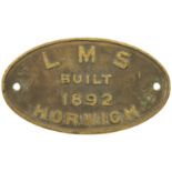 Railway Locomotive Worksplates (Steam), LMS, Built Horwich, 1892 (52171): A worksplate, LMS BUILT