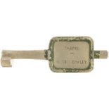 Single Line Keys, Thame - Morris Cowley: A single line key token, THAME-MORRIS COWLEY, (alloy), from