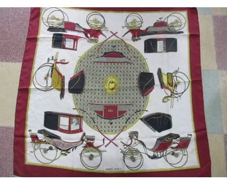 Classic Vintage Hermes Silk Scarf - Les Cavaliers d'Or - 1951