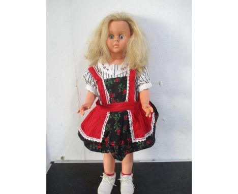 A vintage walking doll, approx 75cm height