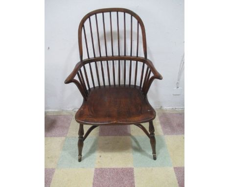 A Windsor stick back chair with crinoline stretches