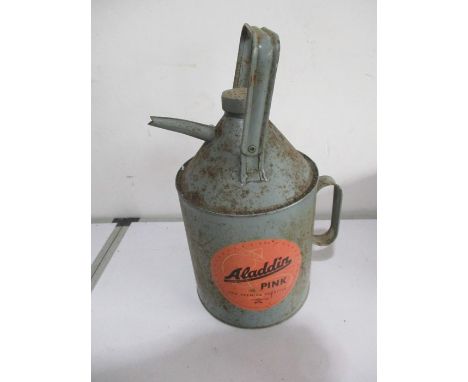 A vintage Aladdin Pink paraffin can