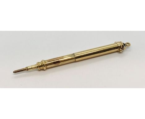 A 9ct gold propelling pencil, weight 13.6g