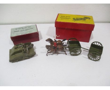 Two boxed vintage Britain's models including a Bren Gun Carrier with crew &amp; General Service Limbered Waggon Royal Enginee