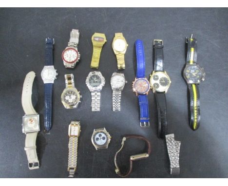 A collection of various watches including Rotary, Avia,etc