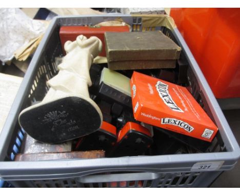 Box of various playing cards and other miscellaneous items