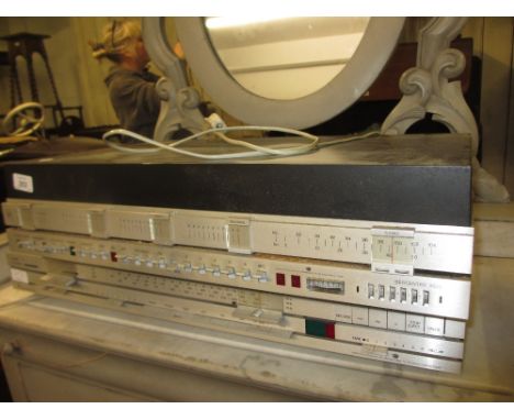Bang and Olufsen Beocentre 1400, amplifier with cassette, and a Bang and Olufsen Beocentre 3500 turntable with amplifier