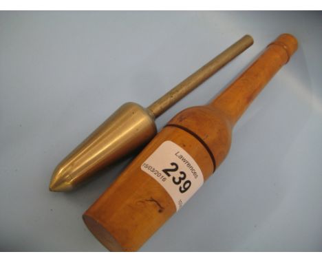 French metal anemometer with turned boxwood case and inscription