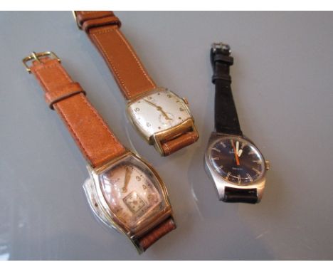Two vintage 10ct gold filled case wristwatches together with a ladies Omega stainless steel wristwatch