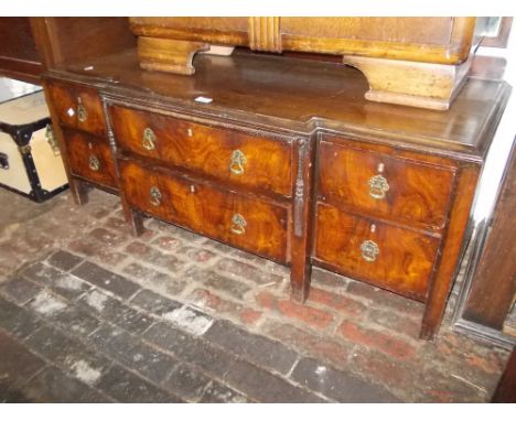 Early 20th Century mahogany breakfront dressing table together with a late Victorian walnut washstand (a/f) and a giltwood st