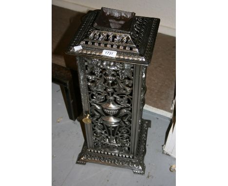 19th Century polished cast iron cathedral heater (converted to a lamp)
