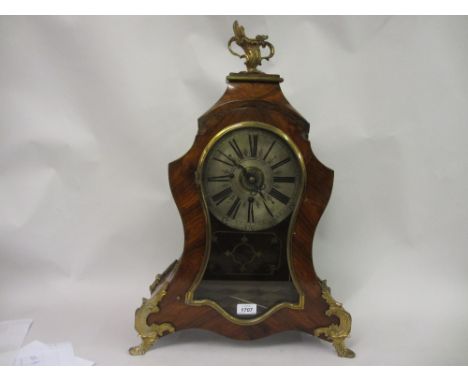 Late 18th or early 19th Century kingwood and ormolu mounted bracket clock, the shaped case with rococo style mounts, the silv