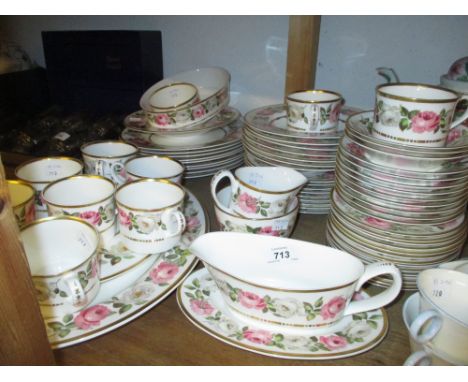 Royal Worcester Royal Garden pattern eight place dinner and tea service, complete with oval meat dish, sauce boat etc