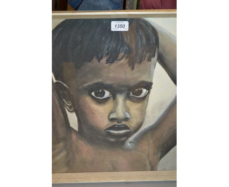 Ann Bagshaw, 20th Century watercolour, head and shoulder portrait of a boy, signed, 16ins x 14.5ins, framed