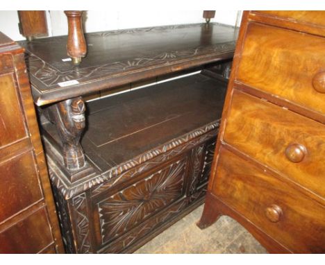 1930's Oak monks bench