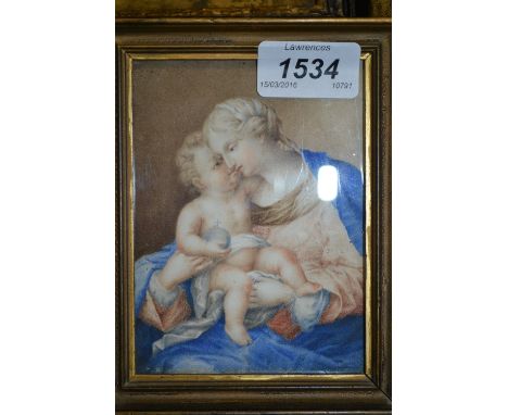 18th / 19th Century miniature portrait of the Madonna and child