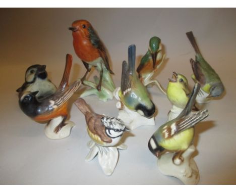 Group of nine various Goebel figures of birds including robins, tits etc.