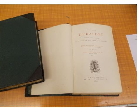 ' A Treatise on Heraldry ' First Edition by John Woodward, published by W. and A.K. Johnson, 1892 in leather and green cloth 