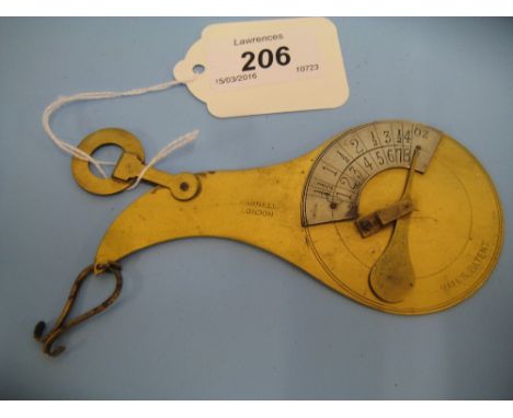 Halls Patent gilt metal hanging letter scales by Parnell, London