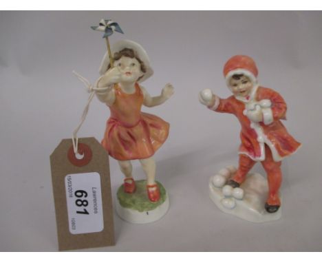 F.G. Doughty, two Royal Worcester figures, ' Let's Run ' and ' Snowball '