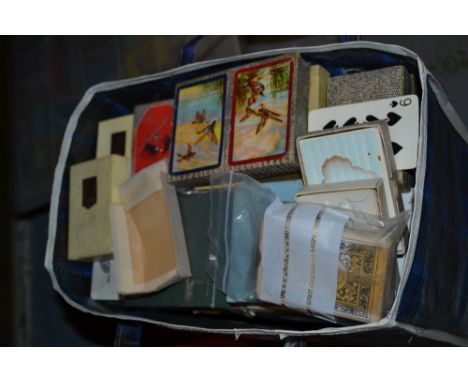 Large quantity of mainly vintage pictorial playing cards, 150 packs approximately